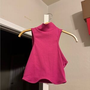 Sleeveless Pink Ribbed Top
